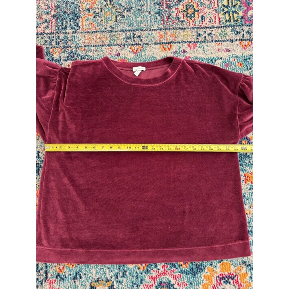 Garnet Hill Women's Moonrise Velour Pullover Sweater Oversized Boxy Size Large - Picture 6 of 8